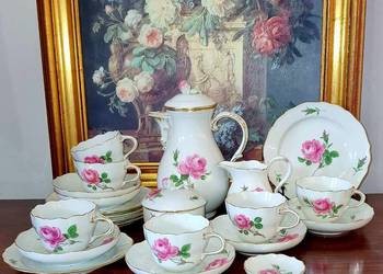 Miśnia Meissen, serwis kawowo-deserpwy dla 6-ciu osób, porcelana