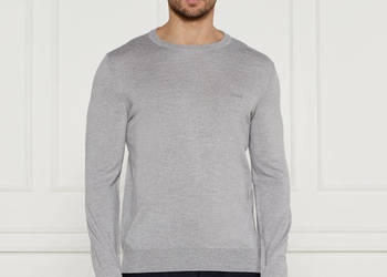 Sweter bawełniany Hugo Boss regular fit - szary, rozmiar L promocja