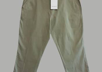 Damskie oliwkowe bawełniane spodnie proste Greenpoint 38/M NOWE