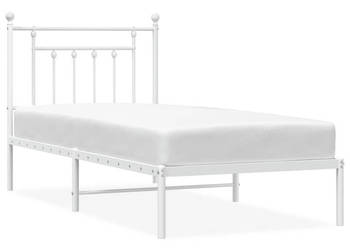Łóżko Metalowe Białe Rama Łóżka Ze Stelażem Biała 80x200 cm WM-353577