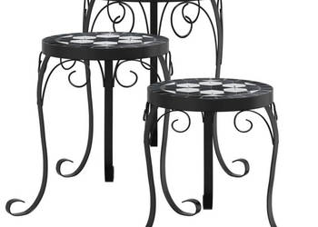 Stojaki na rośliny 3 szt. czarno-białe ceramiczne WM-4003395