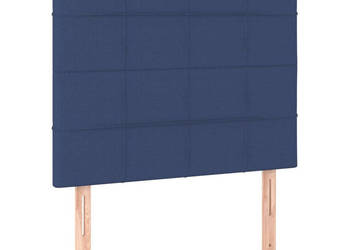Zagłówek do łóżka z LED niebieski 80x5x118/128 cm tkanina WM-3122404