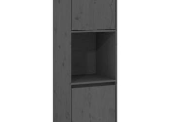 Szafka szara 38x35x117 cm lite drewno sosnowe WM-814361