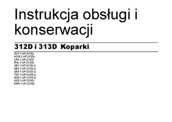 CATERPILLAR 312D  313D  koparka gąsienicowa DTR  Instrukcja obsługi