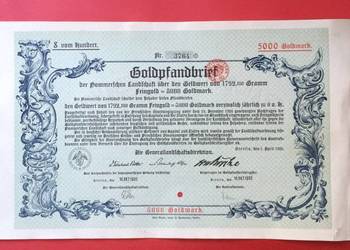 ( 16 ) Papiery wartościowe 5000 goldmark