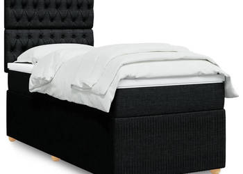 Łóżko z Materacem Kontynentalne Czarne Do Sypialni 90x200 cm WM-3294248