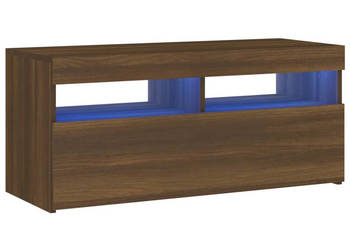Szafka pod TV z oświetleniem LED brązowy dąb 90x35x40 cm WM-815677