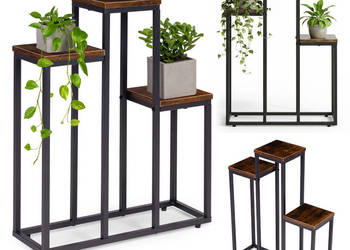 Kwietnik stojący stojak na kwiaty ozdoby 3 półki loft ModernHome