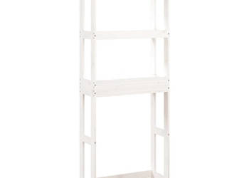 Półka łazienkowa biała 63x26x171 cm lite drewno sosnowe WM-824659
