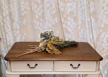 Biurko toaletka drewniane drewno beżowe prowansalkie rustykalne DOWÓZ