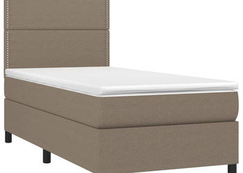 Łóżko kontynentalne z materacem taupe tkanina 90x190 cm WM-3134761