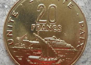 DZIBUTI-20 FRANCS-2016 r (STATKI NA WODZIE ,STATEK W PORCIE)