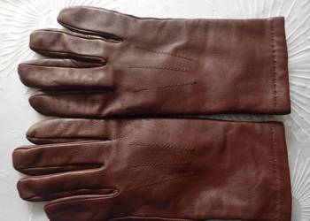 Rękawiczki męskie skórzane w kolorze brązowym rozmiar 22.