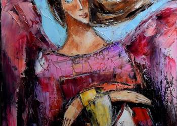 Anioł Stróż Domowy - Obraz na Płótnie - Joana - Obraz Olejny