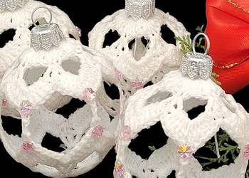 Bombki choinkowe ażurowe ręcznie wykonane 4szt