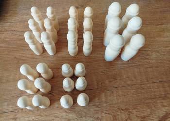 Drewniane pionki figurki 30szt. NOWE