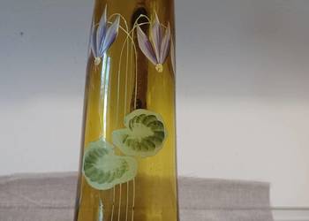 Secesyjny, szklany dzban do wina z końca19 w. Malowany Secesyjny, szklany dzban do wina z końca19 w. Malowany