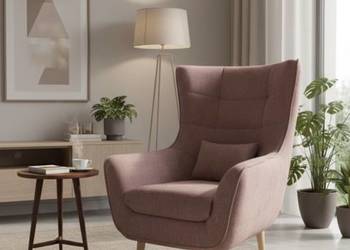 Fotel Tapicerowany Lord Różowy, Dostawa 0zł!