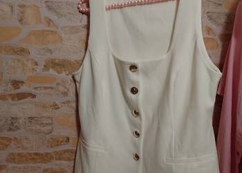 (42/XL) River Island) Ekskluzywna, kremowa kamizelka z Londynu, NOWA