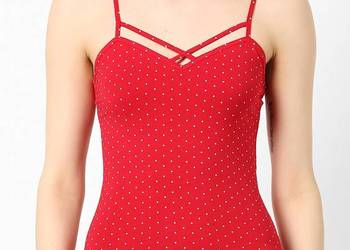 czerwony top koszulka bluzka Tally Weijl xxs 32 dekolt