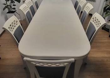 Stół rozkładany 100x400cm z 10 krzesłami