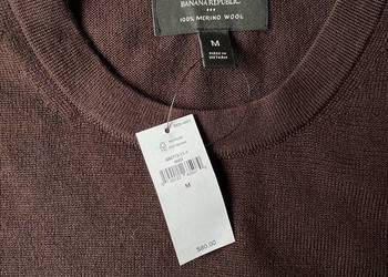 Przytulny Sweter Banana Republic Brąz 100% Wełna z Merynosów