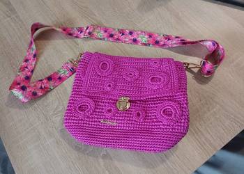 Torebka damska różowa szydełkowana