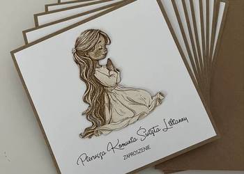 KOMUNIA - zaproszenie z dzwiewczynką