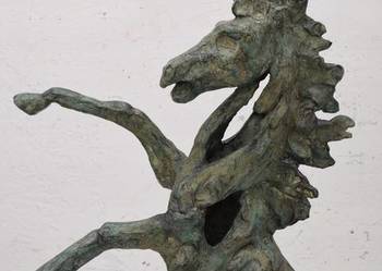 Abstracykjna Nowoczesna Rzeźba z Brązu - Dziki Koń - Figura