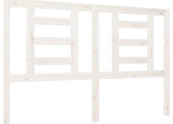 Wezgłowie łóżka białe 146x4x100 cm lite drewno sosnowe WM-818821