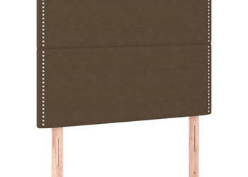 Zagłówek do łóżka z LED ciemnobrązowy 80x5x118/128 cm tkanina WM-3122261