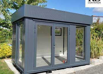 Kontener biurowy / Małe przeszklone biuro 4,0 x 2,5 m z dostawą