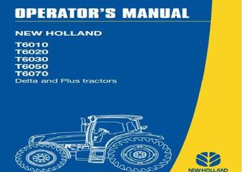 NEW HOLLAND T6010 T6020 T6030 T6050 T6070 instrukcja obsługi