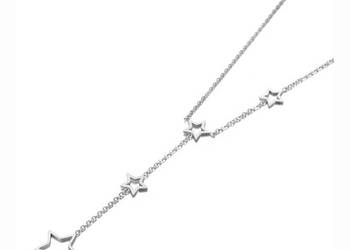 Nowy naszyjnik srebrny kolor stal szlachetna gwiazdy celebry