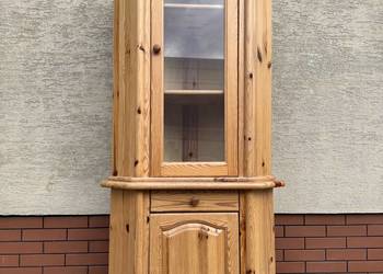 Witryna narożna drewniana sosnowa rogówka regał szafka kredens komoda