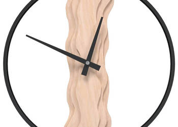 Zegar ścienny brązowy Ø35 cm żelazo i drewno dębowe WM-4008397