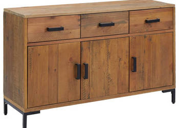 Szafka brązowa 110x35x70 cm lite drewno sosnowe WM-349919