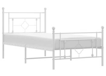 Łóżko Metalowe Białe Rama Łóżka Ze Stelażem Biała 100x190 cm WM-374400