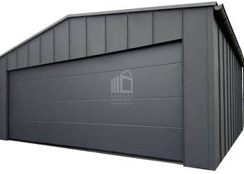Garaż blaszany Premium 6x5,8 Brama segmntowa drzwi 2x okno rynny ID1015