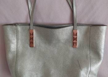 Torebka Ted Baker skorzana torba A4 srebrna 100% bovine leather