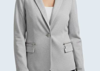 Damska elegancka szara marynarka z długim rękawem reserved 36/S