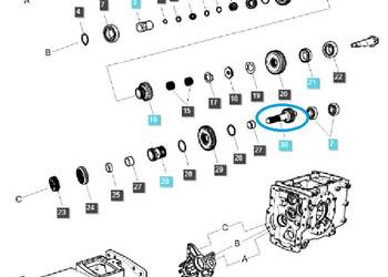 Wałek przekładni zakresowej TRG285 / LS Tractor / 40348907