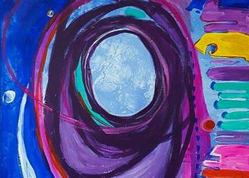 "ALIEN" obraz akrylowy na płótnie 100x80cm artystki A. Laube