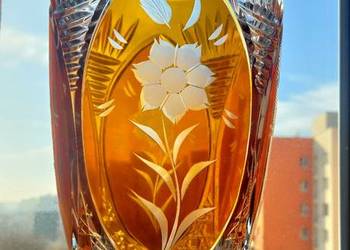 Piękny, wazon, kryształowy PRL.