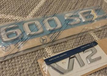MERCEDES 600S  SEC V12 W140 COUPE S600 600 NOWE ORYGINALNE ZNACZKI LOGO AMG