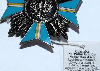 Odznaka 21. Pułk Ułanów Nadwiślańskich II RP REPLIKA