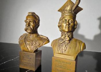 Popiersia z brązu Kościuszko i Piłsudski sygnowane St.Stryjek Gdańsk