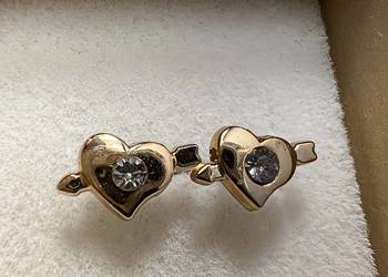 Kolczyk "złoty" z diamentem - serce
