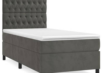 Łóżko Z Materacem Szare Kontynentalne DO Sypialni 80x200 cm WM-3143170