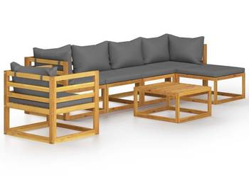 vidaXL 7-cz. zestaw wypoczynkowy do ogrodu, poduszki(SKU:3057606)